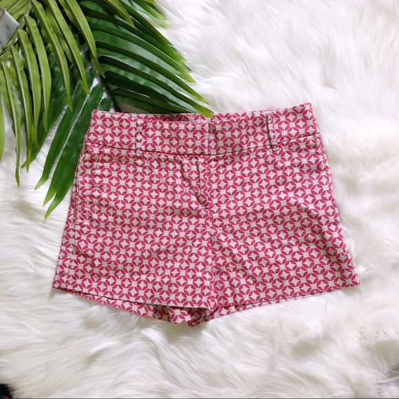 LOFT Geo Riviera Pink Printed Linen Shorts - Picture 5 of 5